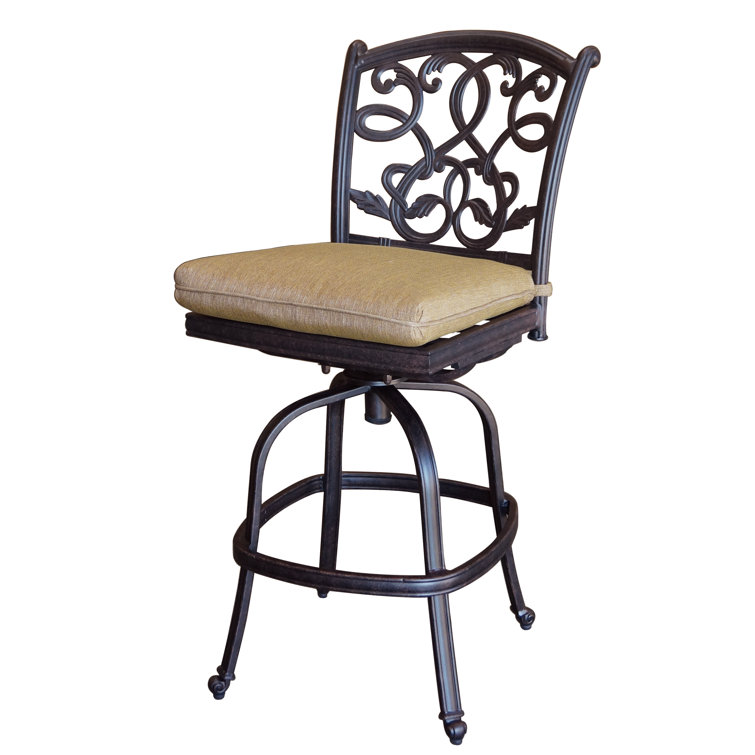 Lark Manor Byrge Patio Bar Stool with Cushion & Reviews Wayfair